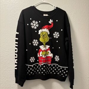 THE GRINCH NAUGHTY LIGHTED CHRISTMAS PULLOVER SWEATSHIRT SIZE L